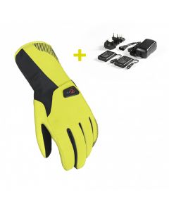 Macna Spark KIT Verwarmde Handschoenen Geel Inclusief 7,4V 2200mAh Accu's en Lader