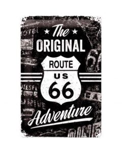 Emaille bord Route 66 The Original Adventure 20x30