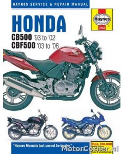 Werkplaatsboek Haynes Honda CB500 en CBF500 1993 tot 2008