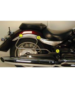 Hepco&Becker Tassendragers standaard chroom voor Yamaha XV1900 Midnight Star