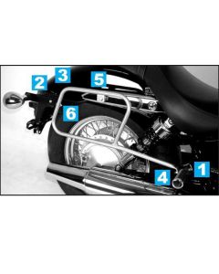 Hepco&Becker Tassendragers standaard chroom voor Honda VT750DC Shadow Spirit vanaf 2007