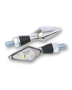 Highsider LED Achterlicht met Knipperlicht PEN HEAD DOUBLE Chroom