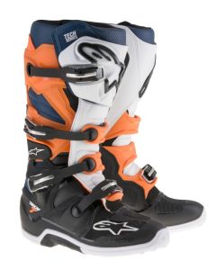 Alpinestars Tech 7 Crosslaarzen – Zwart / Oranje / Wit / Blauw