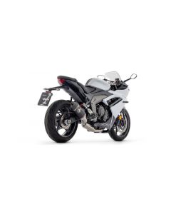 ARROW Racing compleet motorfiets uitlaatsysteem met VELOCE einddemper zwart met carbon eindkap voor Triumph Daytona 660 vanaf 2024