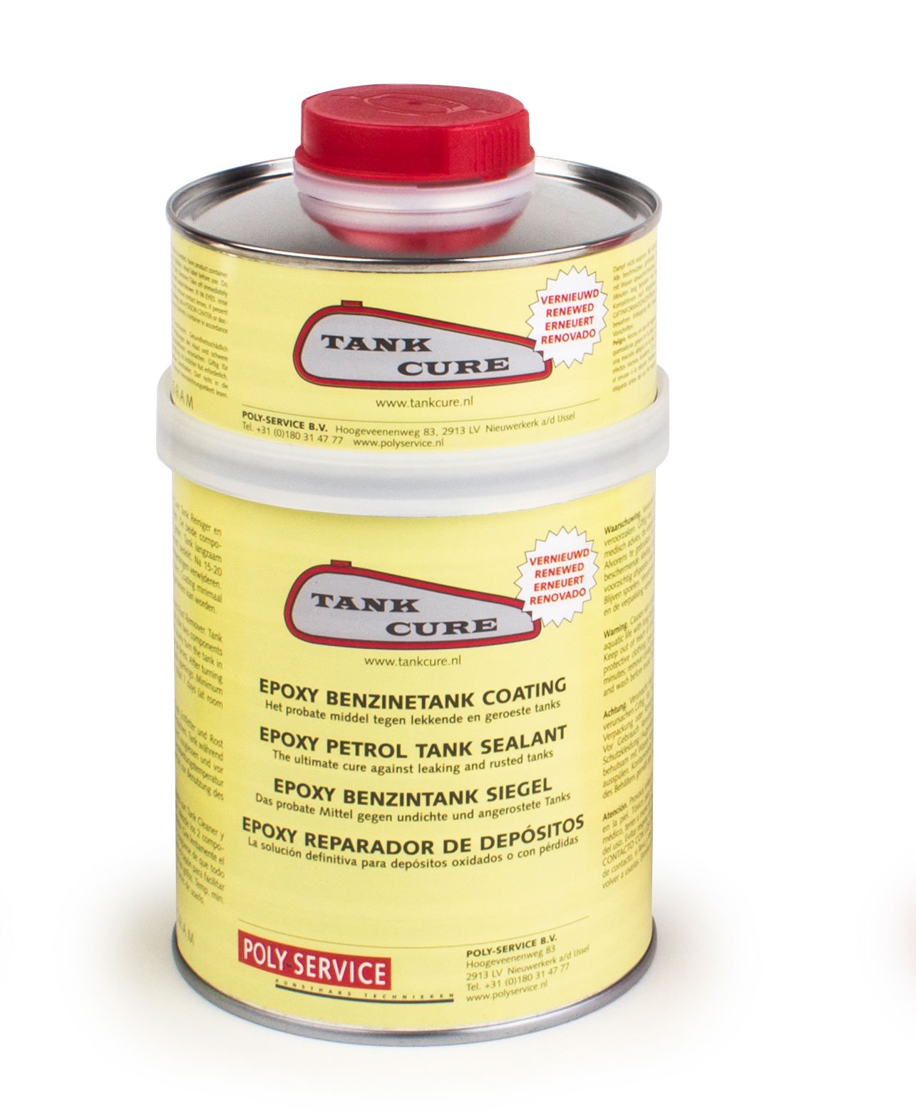 Tankcure epoxy sealant 450 gr coating voor reparatie van motorfiets benzinetanks