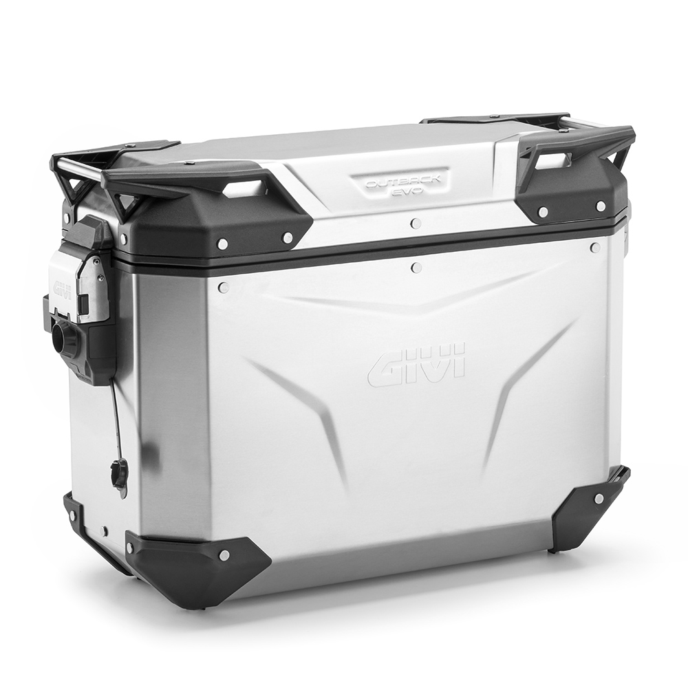 Givi OBKEV37AAL Trekker Outback EVO Geanodiseerde aluminium zijkoffer links 37 Liter, verkocht zonder slot