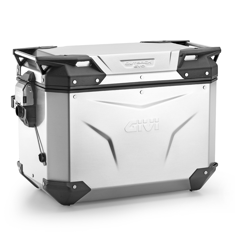 Givi OBKEV48AAR Trekker Outback EVO Geanodiseerde aluminium zijkoffer rechts 48 Liter, verkocht zonder slot