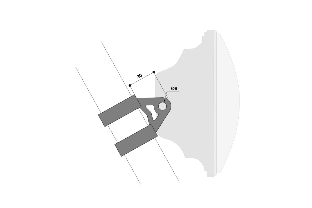 Barracuda houder voor schijnwerper - koplamp 38-39mm