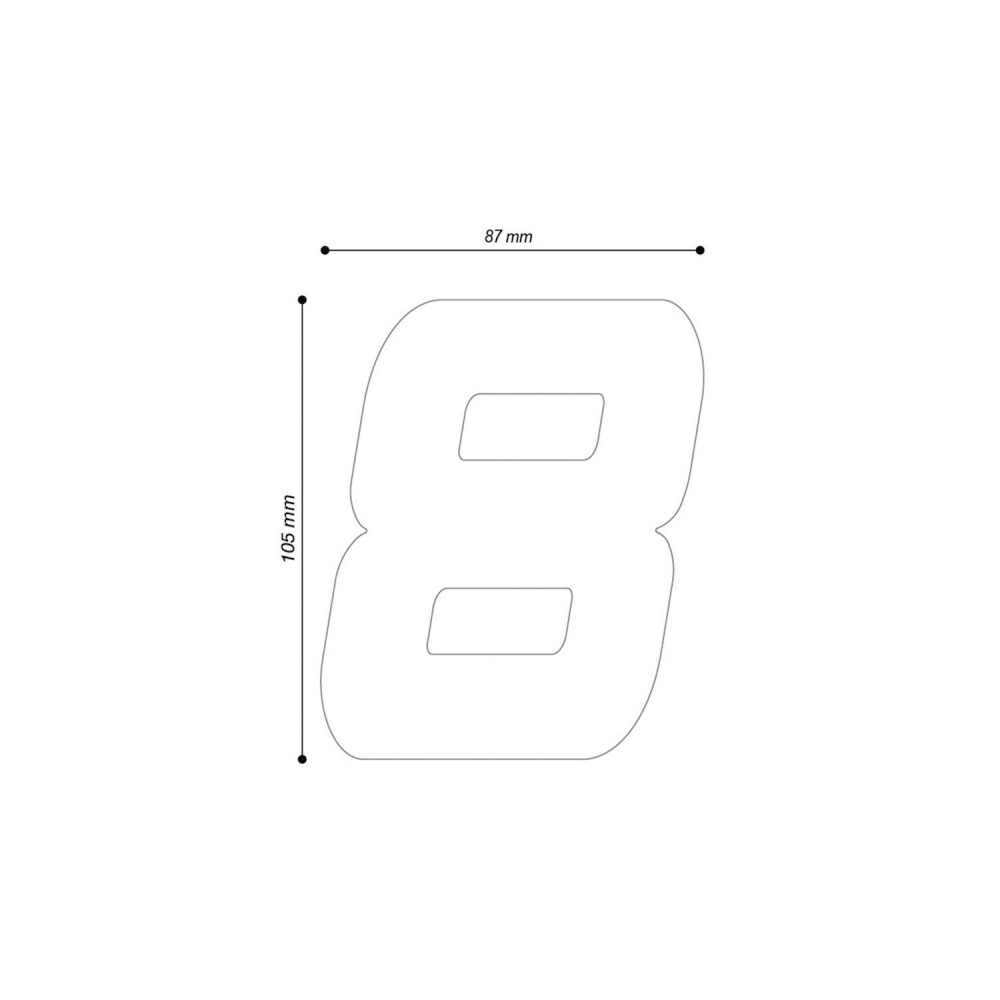 Barracuda sticker startnummer 8 zwart