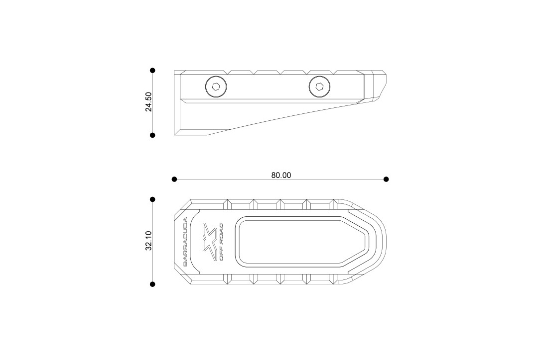 Barracuda voetsteun X-offroad set zilver
