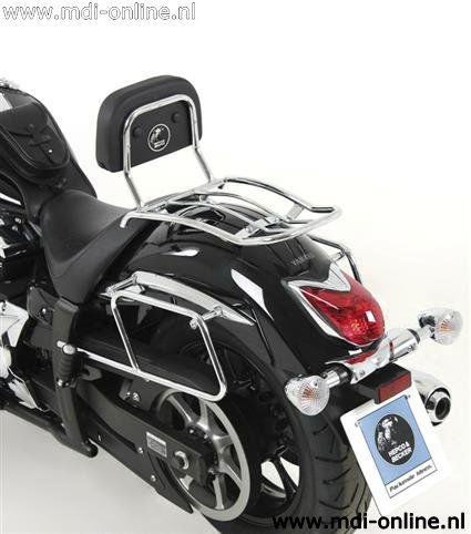 Hepco&Becker Solorack met rugsteun chroom voor Yamaha XVS950 vanaf 2009