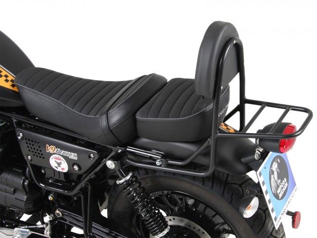 Hepco&Becker Sissybar met rekje zwart voor Hepco&Becker Moto Guzzi V9 Bobber met een lang zadel vanaf 2016