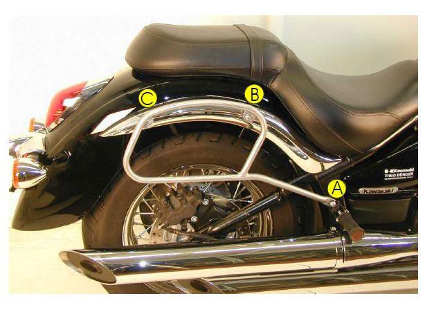 Hepco&Becker Tassendragers standaard zwart voor Kawasaki VN900 CLASSIC/ CUSTOM vanaf 2006