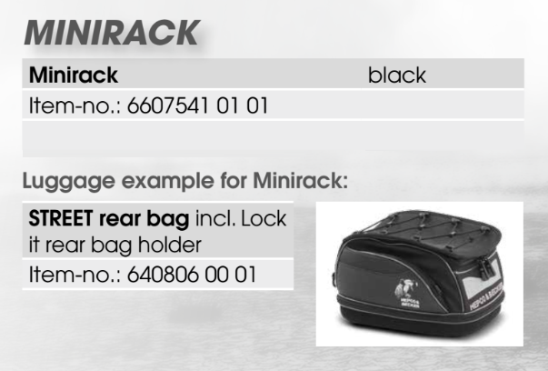 Hepco&Becker Topdrager Minirack zwart voor Aprilia LEONARDO 125 vanaf 1999 tot 2001/ LEONARDO 150 vanaf 1999 tot 2000