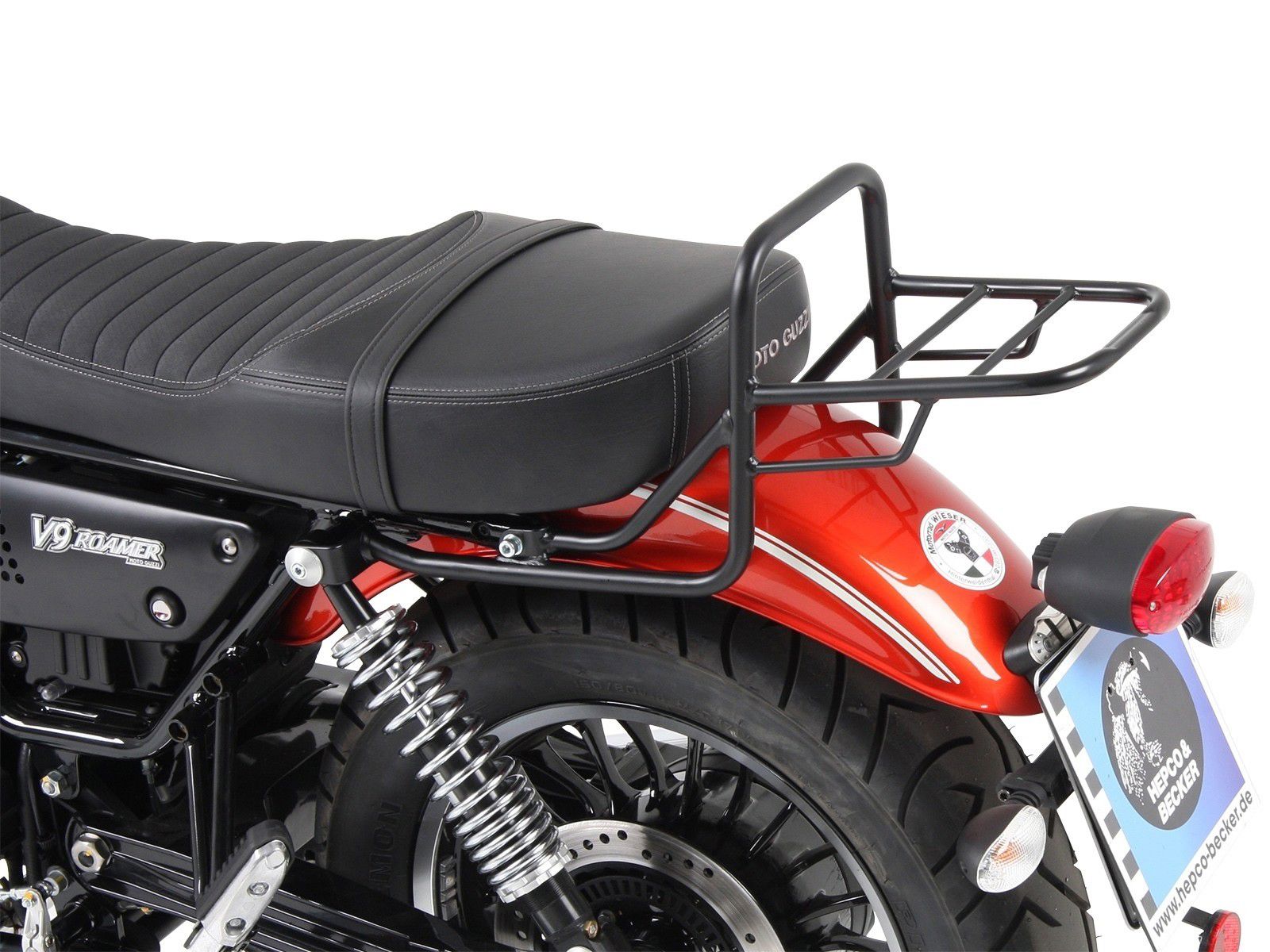 Hepco&Becker Topdrager zwart voor Moto Guzzi V9 Roamer vanaf 2017 (lang zadel)