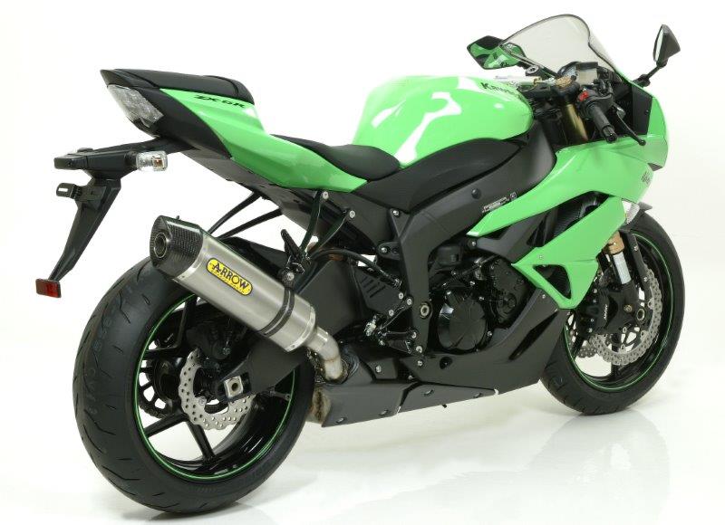ARROW COMPETITION Compleet motorfiets uitlaatsysteem met RACE TECH einddemper voor Kwawasaki ZX6R en ZX600R vanaf 2009